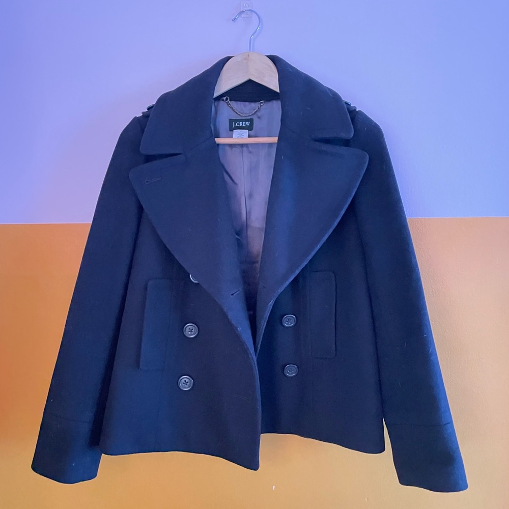 JCrew Black Wool Peacoat | SIZE 2 JCREW 100% WOOL JACKET